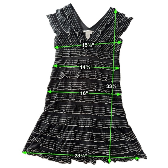 Max Studio Black White Ruffle Mini Dress Small Indie Sleaze Monochrome - Picture 11 of 16